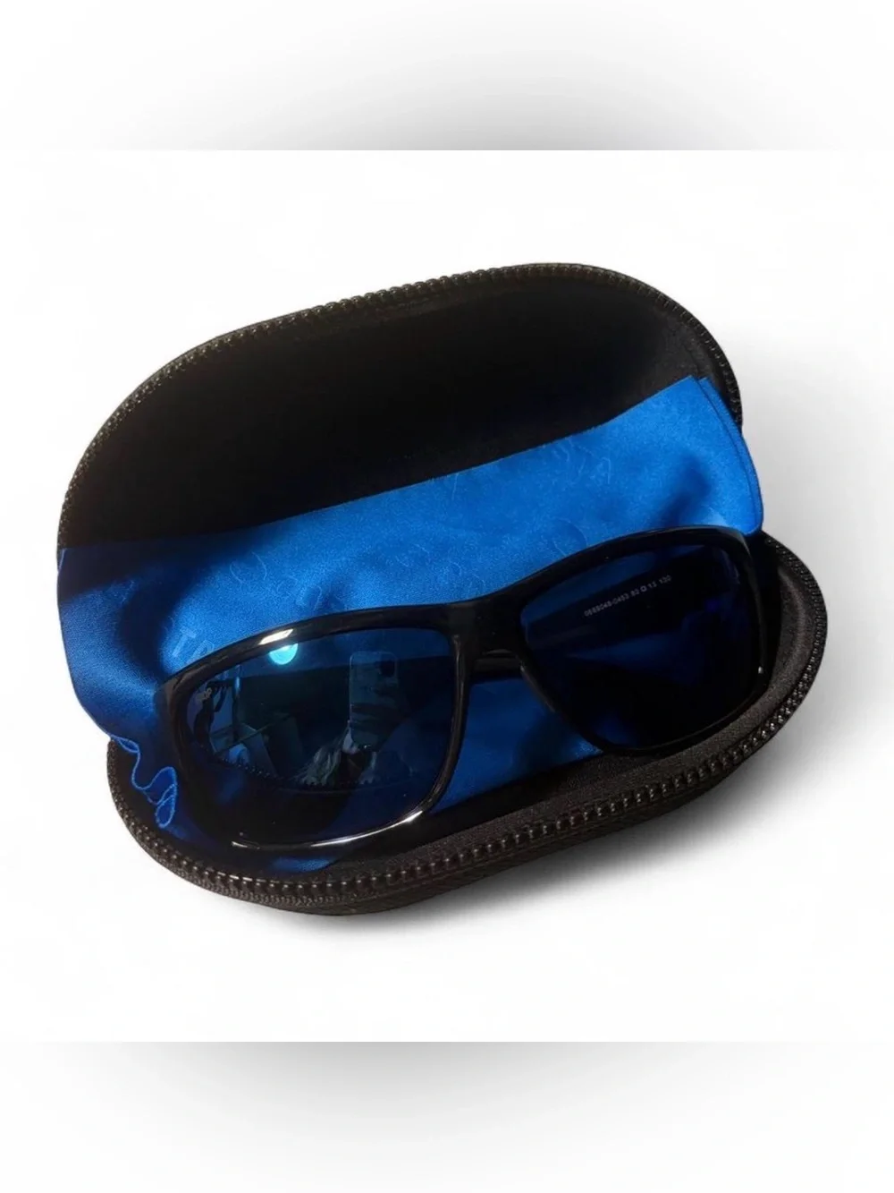 Costa Del Mar Mens Mag Bay Shiny Black Frame Blue Mirror Polarized Sunglasses